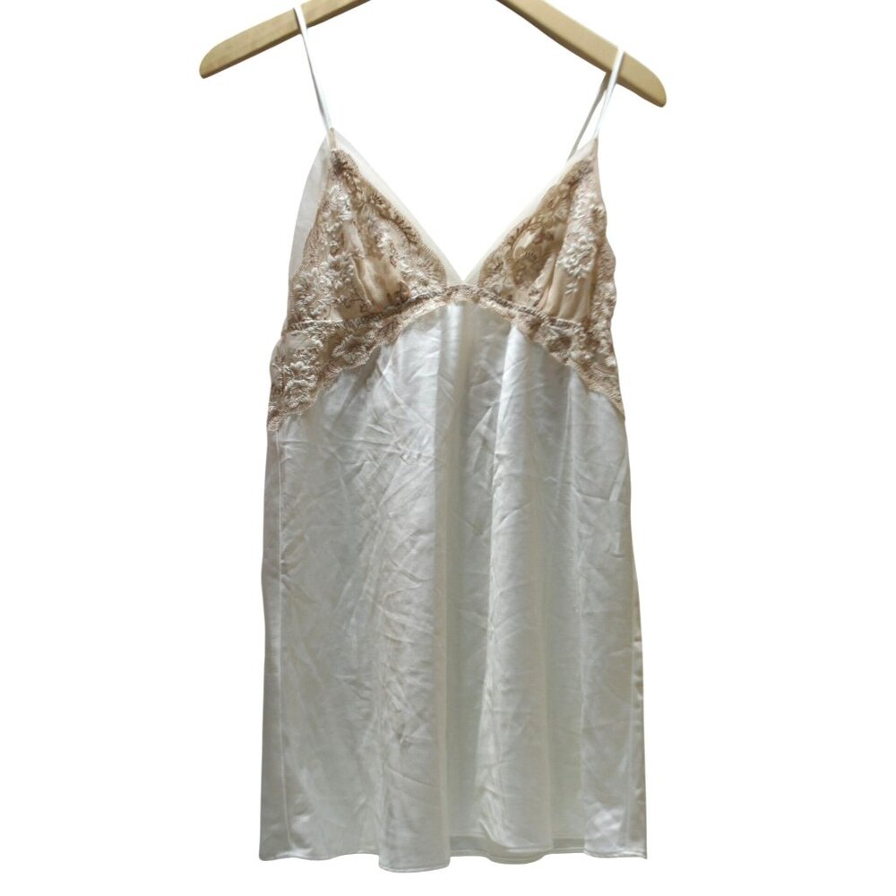 Flora Nikrooz Chemise White Gold Lace Womens S Babydoll Camisole‎ Bridal Wedding